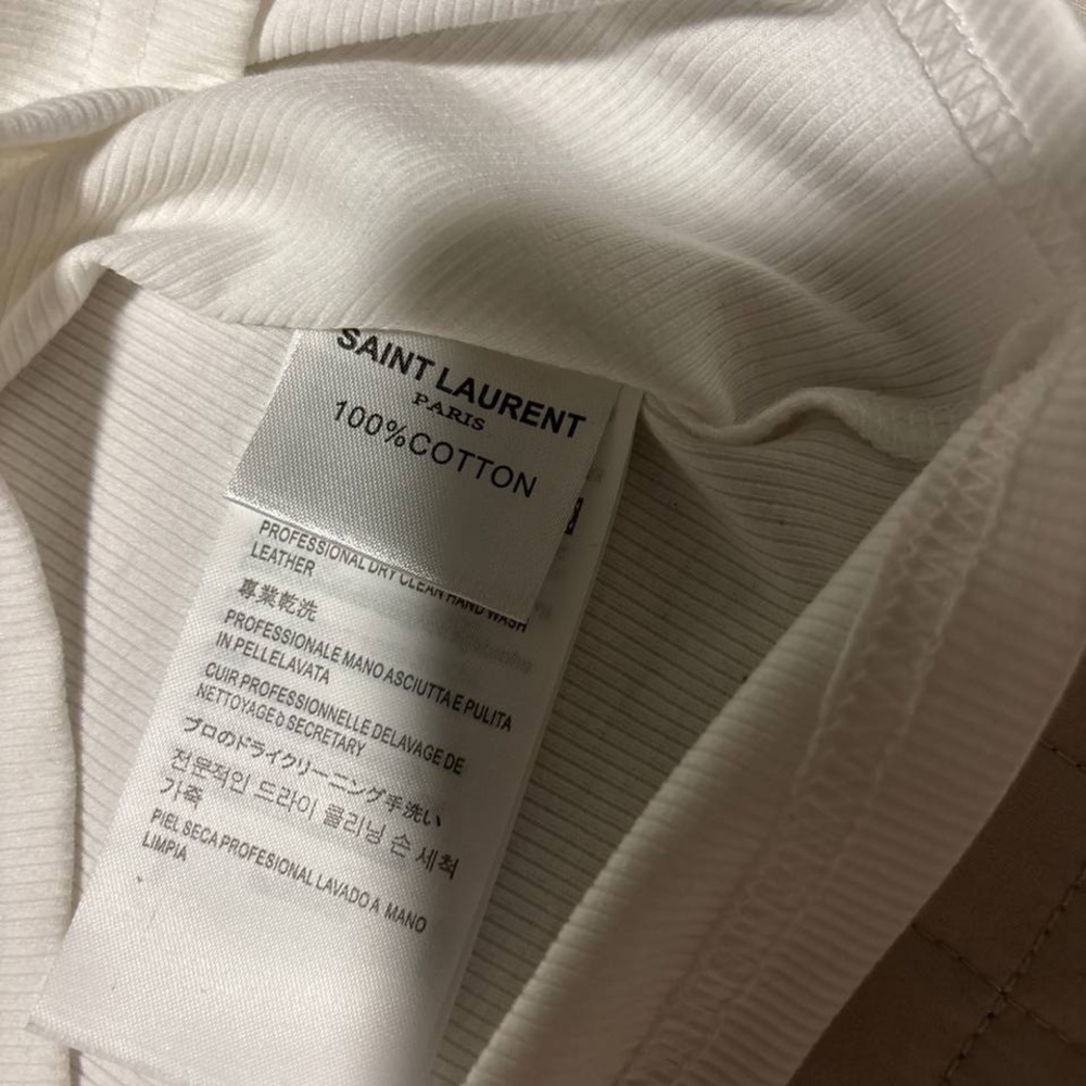 Saint Laurent White Tank Top with Black Logo - Picture 4 of 4